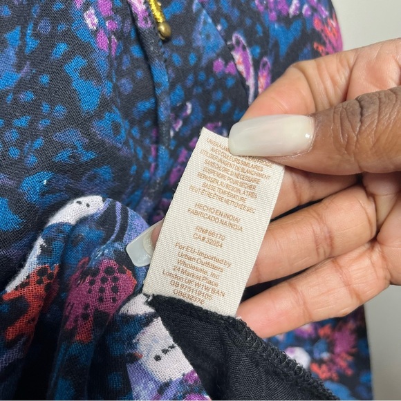 Free People Women Dress XS Blue Floral Deep V Josie Mini Date Night‎ Summer - Picture 9 of 12